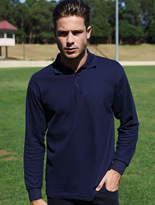 Mens Long Sleeve Basic Polo