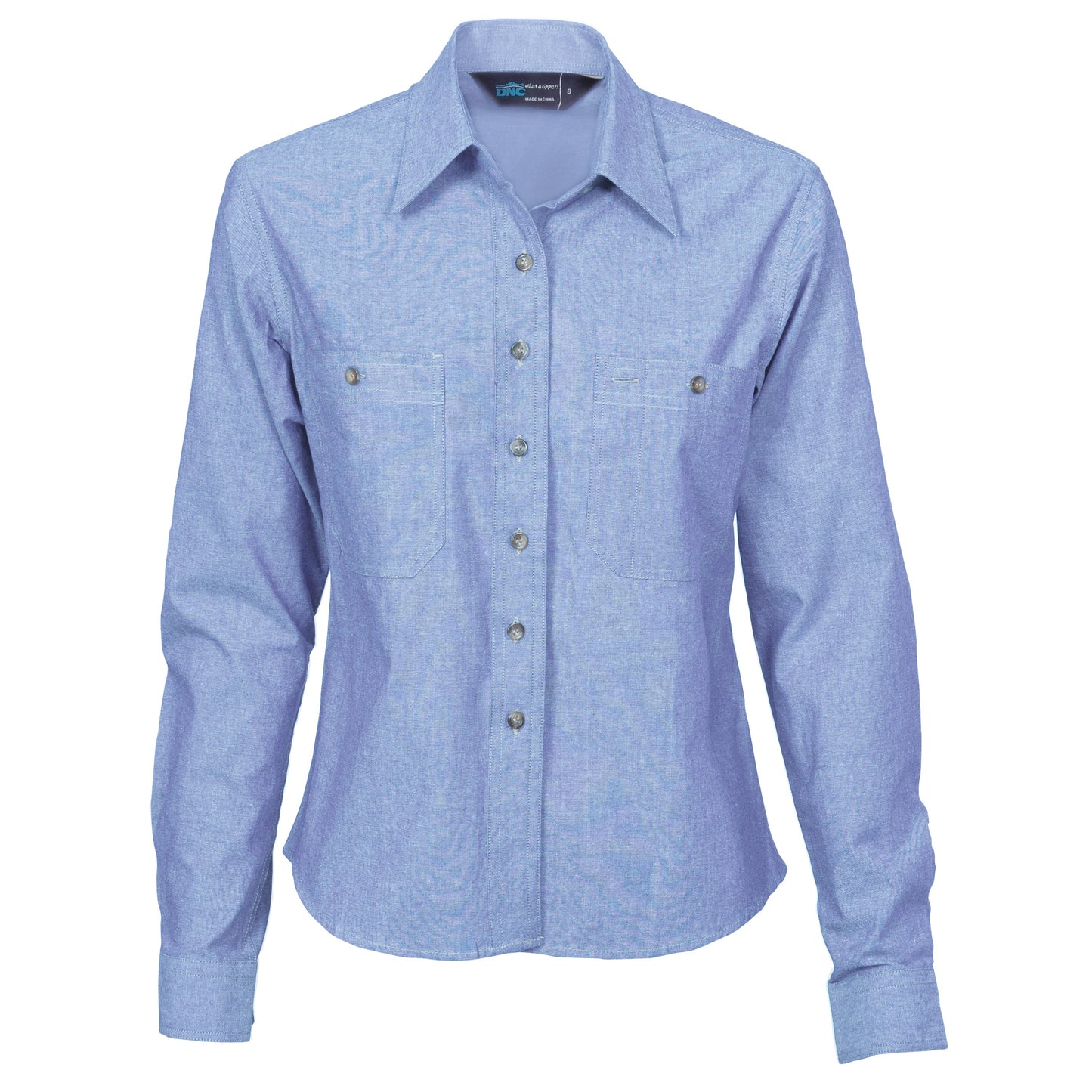 Ladies Cotton Chambray Shirt - Long Sleeve